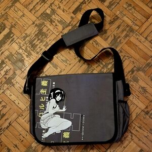 Gray Anime Messenger Bag